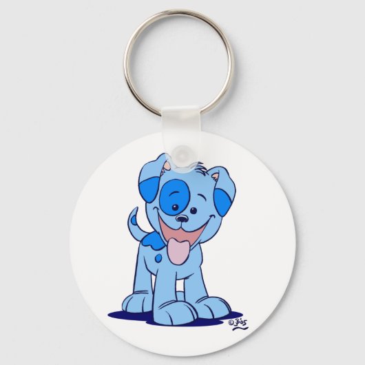小さな青い子犬のキーチェーン キーホルダー (正面)