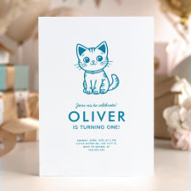 小さな青い子猫の誕生日パーティー