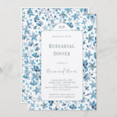小さな青い花のリハーサルディナー 招待状 (正面/裏面)