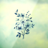 小さな青い花の窓が貼り付く ウィンドウサイン (シート3)