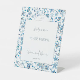 小さな青い花へようこそ 台座サイン