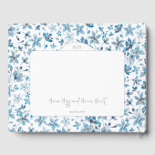 小さな青い花結婚の ゲストブック (裏面)