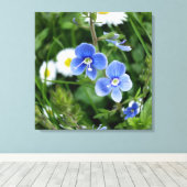 小さな青い花 キャンバスプリント (インサイチュ (ウッドフロア))