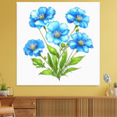 小さな青い花 キャンバスプリント (インサイチュ (リビング))