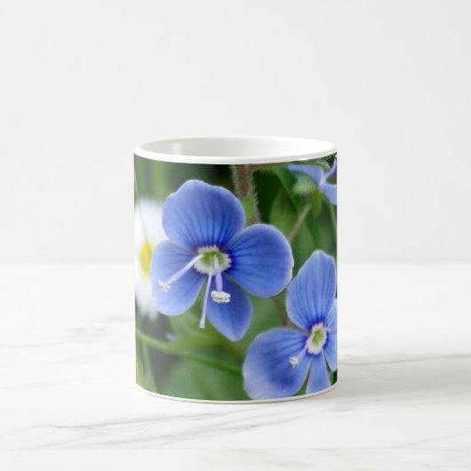 小さな青い花 コーヒーマグカップ (中央)