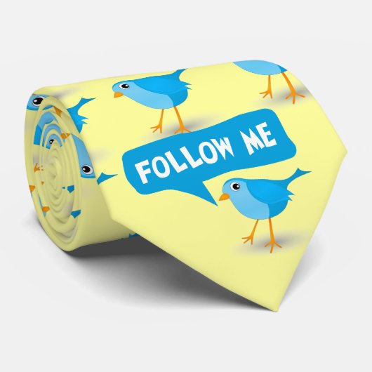 小さな青い鳥かわいい私のTwitterネック後を追タイ ネクタイ (ロール)