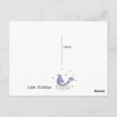 小さな青い鳥と花恋しく思より ポストカード (裏面)