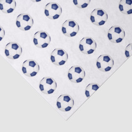 小さな青と白のサッカーボールのパターン 薄葉紙