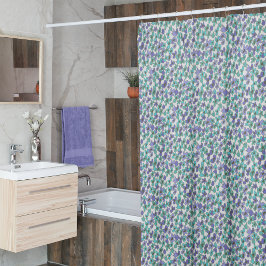 小さな青と緑の花シャワーカーテン シャワーカーテン