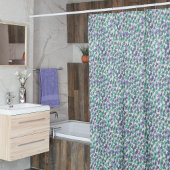 小さな青と緑の花シャワーカーテン シャワーカーテン