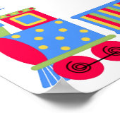 小さな青と赤の列車 ポスター (角)