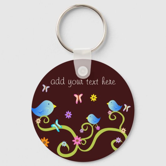 小さな青のバーディー キーホルダー (正面)