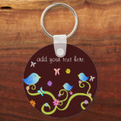 小さな青のバーディー キーホルダー (正面)