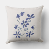 小さな青のロマンチックな花 クッション (裏面)