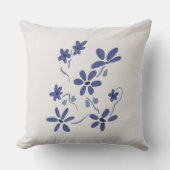 小さな青のロマンチックな花 クッション (正面)