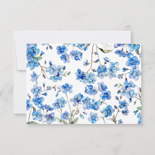 小さな青の野草葬儀共有メモリカード 出欠カード (裏面)