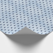 小さな青エレガントい氷のクリスマスツリーギフト ラッピングペーパー (角)