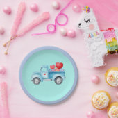 小さな青独身のいトラックバレンタインパーティー ペーパープレート (パーティー)