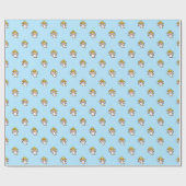 小さな飛んでいる天使オンブルー ラッピングペーパー (フラット)