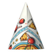 小さな食べ物の男の子の10代のピザ最初の1誕生日 パーティーハット (裏面)