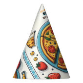 小さな食べ物の男の子の10代のピザ最初の1誕生日 パーティーハット (左)