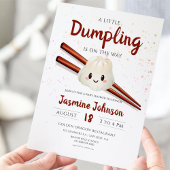 小さな餃子かわいい中国の箸赤ちゃんシャワー 招待状