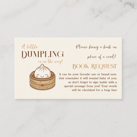 小さな餃子のかわいい赤ちゃんシャワー予約リクエスト エンクロージャーカード (正面)