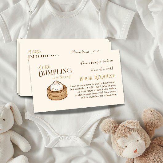 小さな餃子のかわいい赤ちゃんシャワー予約リクエスト エンクロージャーカード