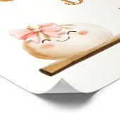 小さな餃子の女の子の赤ちゃんシャワー歓迎サイン ポスター (角)