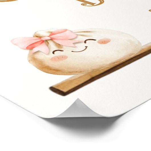 小さな餃子の女の子の赤ちゃんシャワー歓迎サイン ポスター (角)