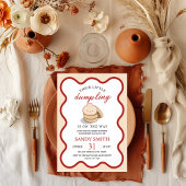 小さな餃子の男女兼用かわいい赤ちゃんシャワー 招待状