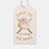 小さな餃子の薄暗い合計ガールベイビーシャワー ギフトタグ (裏面)