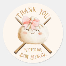 小さな餃子の薄暗い合計ガールベイビーシャワー ラウンドシール