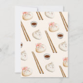 小さな餃子の薄暗い合計ガールベイビーシャワー 招待状 (裏面)