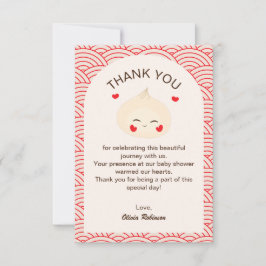 小さな餃子の薄暗い合計ベビーシャワー サンキューカード