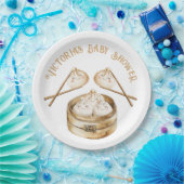 小さな餃子の薄暗い合計男女兼用赤ちゃんシャワー ペーパープレート (パーティー)