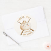 小さな餃子の薄暗い合計男女兼用赤ちゃんシャワー ラウンドシール (封筒)