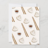 小さな餃子の薄暗い合計男女兼用赤ちゃんシャワー 招待状 (裏面)