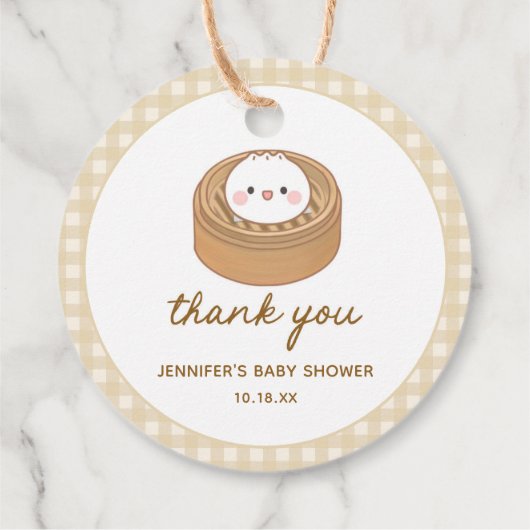 小さな餃子の赤ちゃんシャワーありがとう フェイバータグ (裏面)