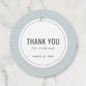 小さな餃子の赤ちゃんシャワーブルーありがとう フェイバータグ (裏面)