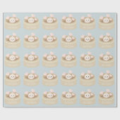 小さな餃子の赤ちゃんシャワーブルー ラッピングペーパー (フラット)