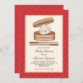 小さな餃子の赤ちゃんシャワー招待状 招待状 (正面/裏面)