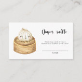 小さな餃子の赤ちゃんシャワー – おむつラッフル エンクロージャーカード (正面)