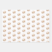 小さな餃子ピンクの水の色の女の子ベビーシャワー ラッピングペーパーシート (正面)