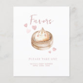 小さな餃子ピンクの赤ちゃんシャワー好意のサイン | 和手 (正面)