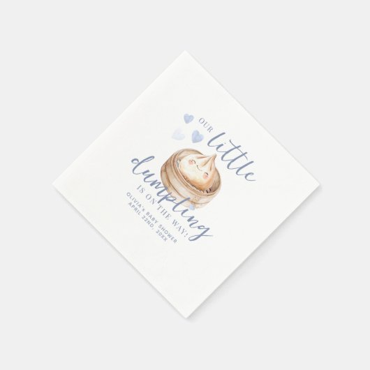 小さな餃子青い水の色ベビーシャワーナプキン スタンダードカクテルナプキン (角)