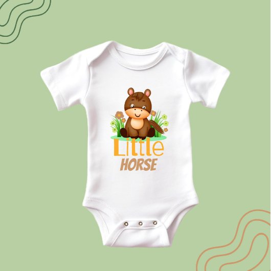 小さな馬 ベビーボディスーツ