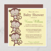 小さな驚きの猿|ベビーシャワー招待状 招待状 (正面/裏面)