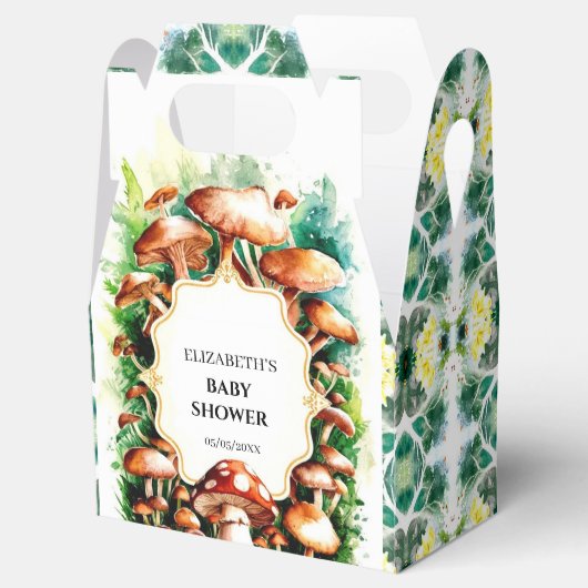 小さな魅惑キノコの赤ちゃんシャワー フェイバーボックス (オープン)