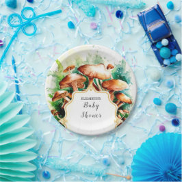 小さな魅惑キノコの赤ちゃんシャワー ペーパープレート